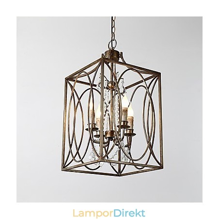 Fyra Ljus Vintage Metall Amerikansk Industriell Loft Målning Färg Europeisk Ljuskrona Lampa Inomhus Dekorera Hängande Lampa