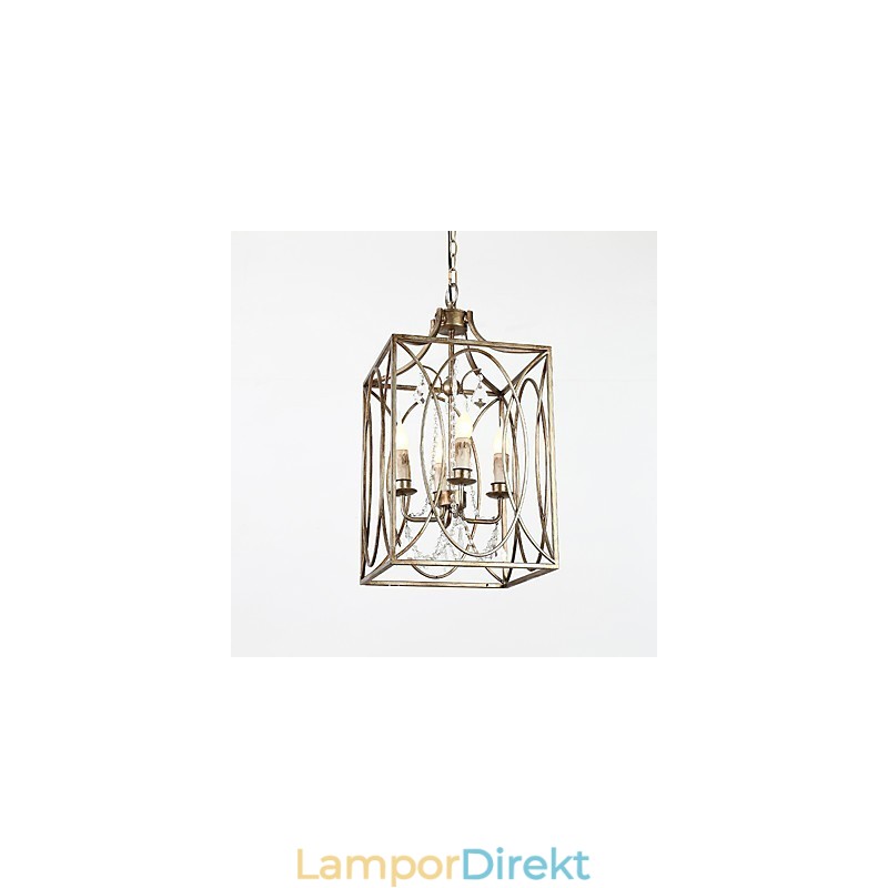 Fyra Ljus Vintage Metall Amerikansk Industriell Loft Målning Färg Europeisk Ljuskrona Lampa Inomhus Dekorera Hängande Lampa