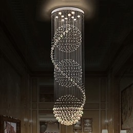 10 Ljus 2,5 Meter Längd Lång Droppe Regndroppe Teardrop Modern Kristallkrona Taklampa Inomhus Pendellampa