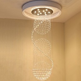 10 Ljus 2,5 Meter Längd Lång Droppe Regndroppe Teardrop Modern Kristallkrona Taklampa Inomhus Pendellampa