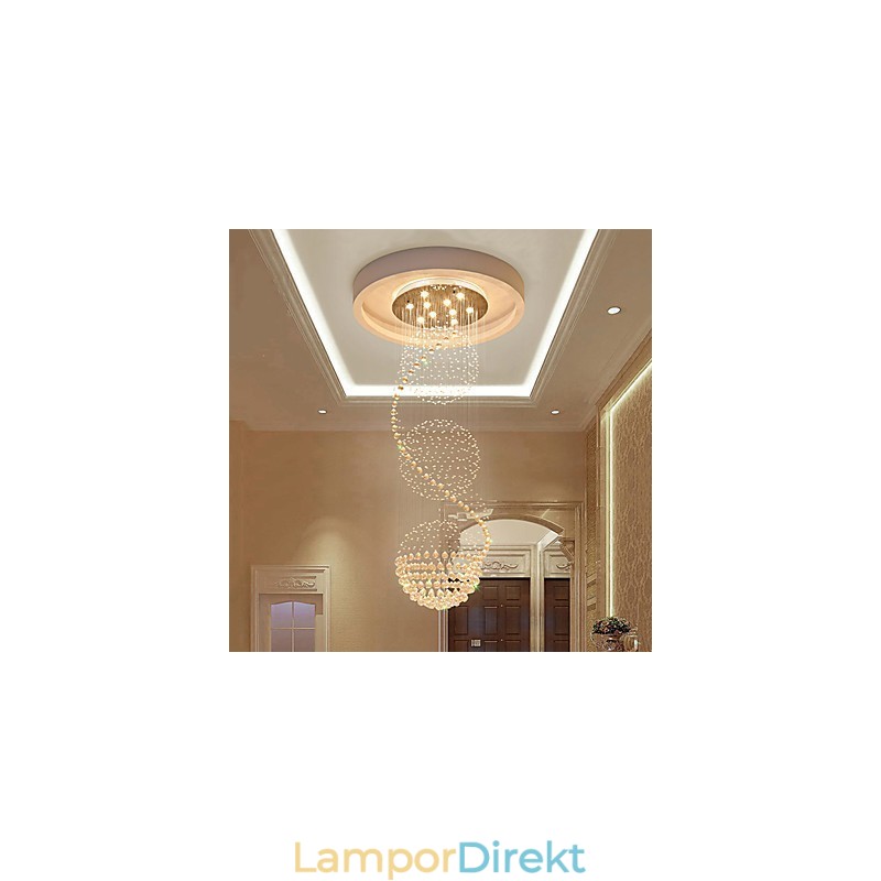 10 Ljus 2,5 Meter Längd Lång Droppe Regndroppe Teardrop Modern Kristallkrona Taklampa Inomhus Pendellampa
