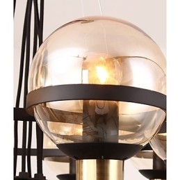 Ljus Personlig Ljuskrona Med Glasskärm