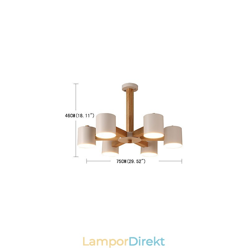 Ljuskrona Med 6 Lampor Modern Samtida Traditionell Klassisk Vintage Country Wood-Funktion För Trä
