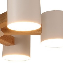 Ljuskrona Med 6 Lampor Modern Samtida Traditionell Klassisk Vintage Country Wood-Funktion För Trä