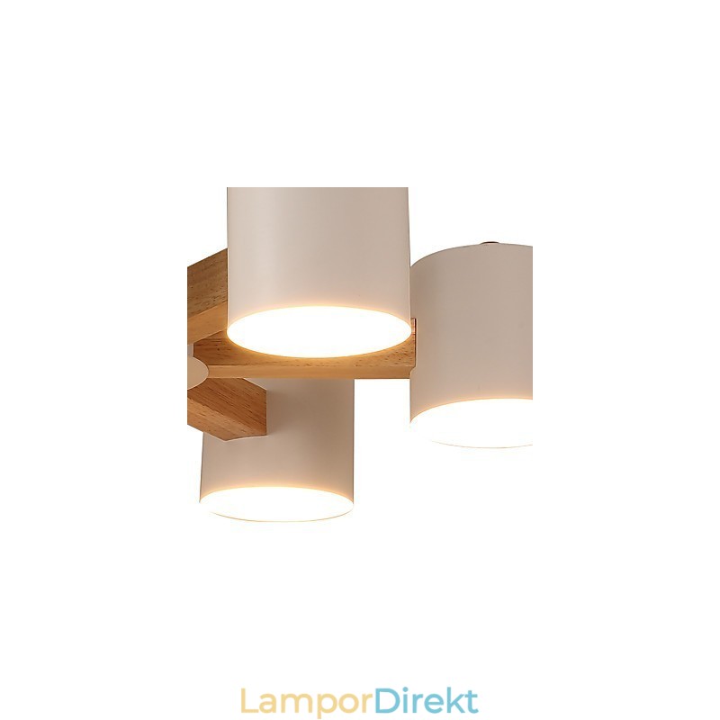 Ljuskrona Med 6 Lampor Modern Samtida Traditionell Klassisk Vintage Country Wood-Funktion För Trä