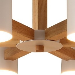 Ljuskrona Med 6 Lampor Modern Samtida Traditionell Klassisk Vintage Country Wood-Funktion För Trä