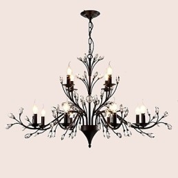 12 Ljus Kristallkrona Modern Samtida Traditionell Klassisk Vintage Retro Country Målning Funktion