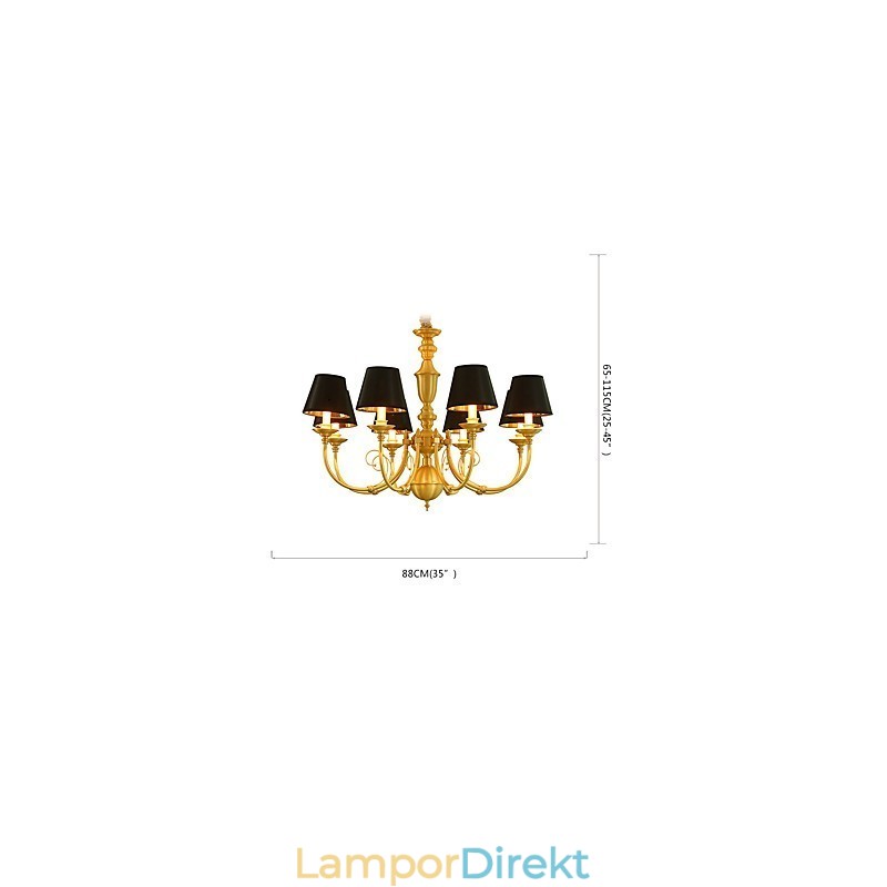 Ljuskrona Traditionell Klassisk Country Mässing Funktion För Mini Style Metal 8 Lampor