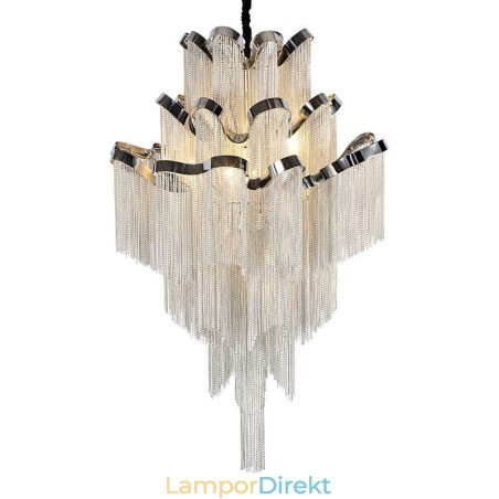 Aluminium Stream Ljuskrona Designer Pendel Light Silver Färg Spiraltrappa Trappa Aluminium Stream Ljuskrona Designer Pendel Light Silver Färg Spiraltrappa Trappa
