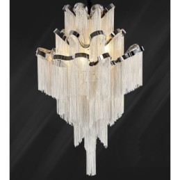Aluminium Stream Ljuskrona Designer Pendel Light Silver Färg Spiraltrappa Trappa