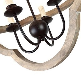 Vintage Metall Amerikansk Industriell Loftmålning Färg Trä Ljuskrona Lampa Inomhus Dekorera Hängande Lampa