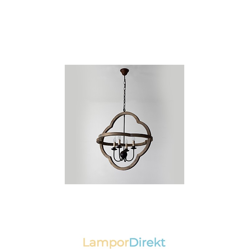 Vintage Metall Amerikansk Industriell Loftmålning Färg Trä Ljuskrona Lampa Inomhus Dekorera Hängande Lampa
