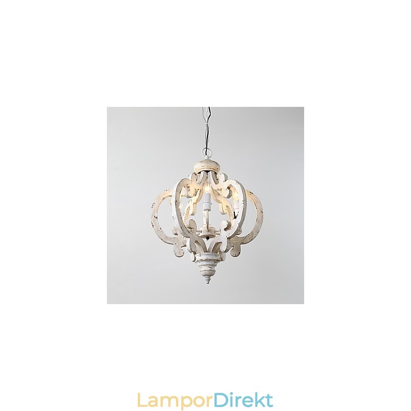 Vintage Målning Funktion Mini Stil Trä Bambu Ljuskrona Lampa Dekorera Hänglampa