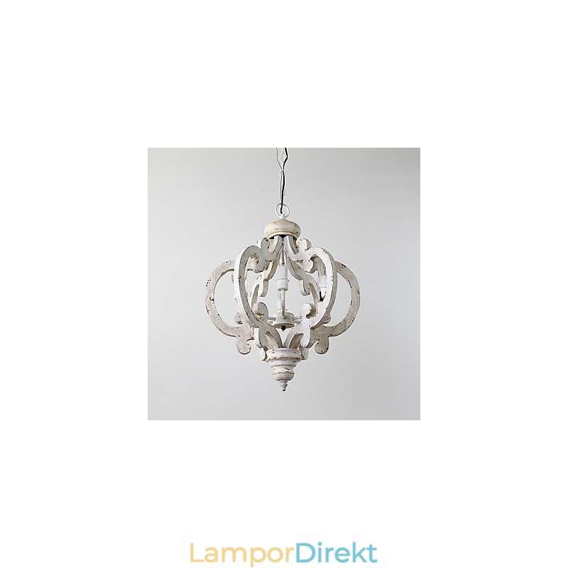 Vintage Målning Funktion Mini Stil Trä Bambu Ljuskrona Lampa Dekorera Hänglampa