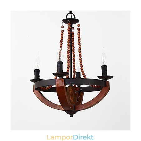 Fyra Ljus Vintage Målning Funktion Mini Stil Trä Bambu Ljuskrona Lampa Dekorera Hänglampa Fyra Ljus Vintage Målning Funktion Mini Stil Trä Bambu Ljuskrona Lampa Dekorera Hänglampa