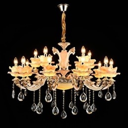 Pendelljus Zinklegering Funktion För Crystal Mini Style Metall Inomhus Butiker 15 Lampor