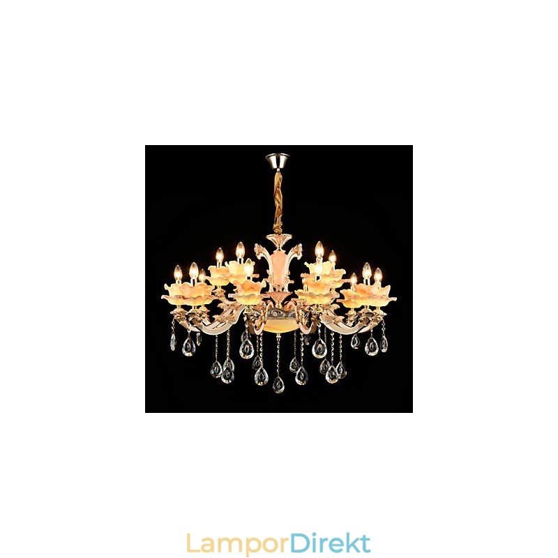 Pendelljus Zinklegering Funktion För Crystal Mini Style Metall Inomhus Butiker 15 Lampor