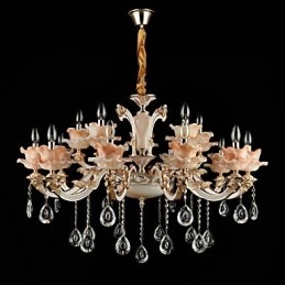 Pendelljus Zinklegering Funktion För Crystal Mini Style Metall Inomhus Butiker 15 Lampor
