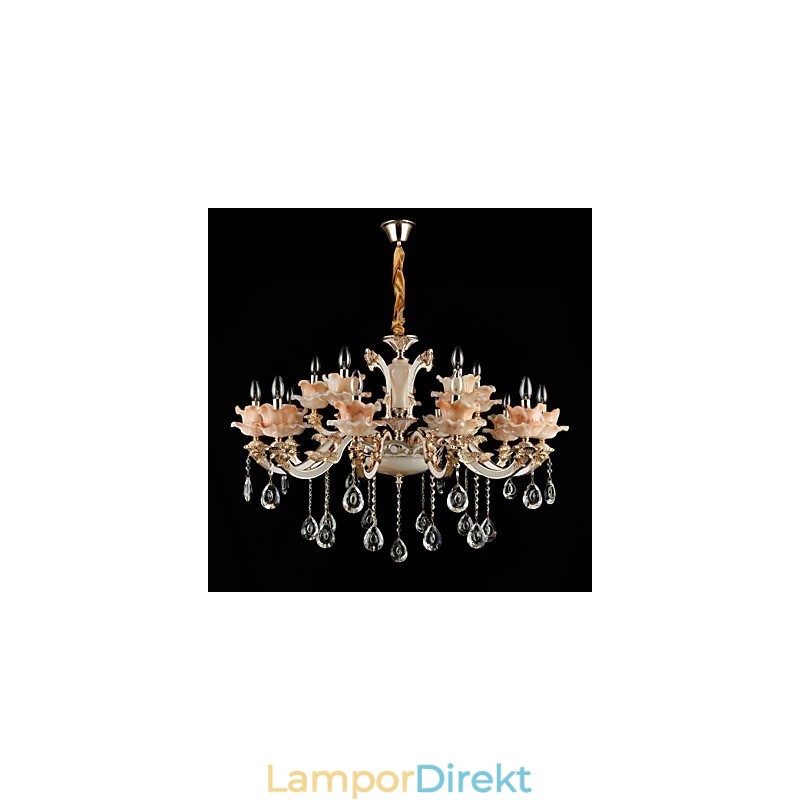 Pendelljus Zinklegering Funktion För Crystal Mini Style Metall Inomhus Butiker 15 Lampor