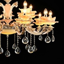 Pendelljus Zinklegering Funktion För Crystal Mini Style Metall Inomhus Butiker 15 Lampor