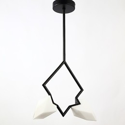 2 Ljus Post Modern Metall Med Glas Persika Ljuskrona Lampa Matsalen Dekorera Hängande Lampa