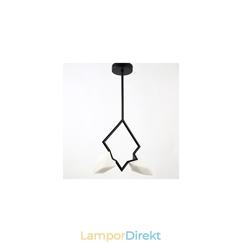 2 Ljus Post Modern Metall Med Glas Persika Ljuskrona Lampa Matsalen Dekorera Hängande Lampa
