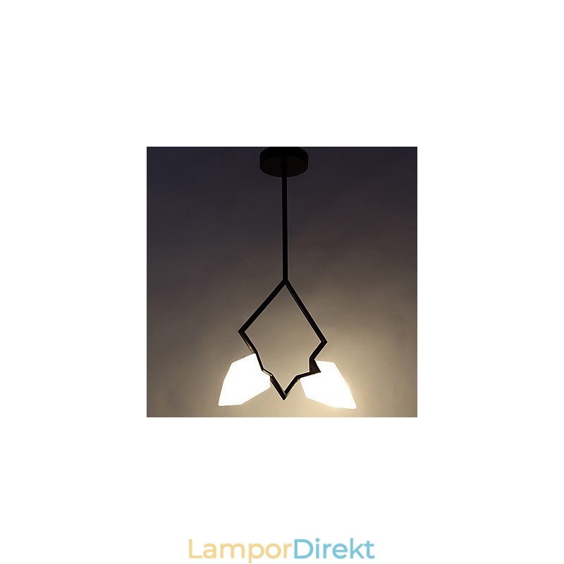 2 Ljus Post Modern Metall Med Glas Persika Ljuskrona Lampa Matsalen Dekorera Hängande Lampa