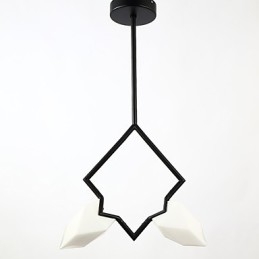 2 Ljus Post Modern Metall Med Glas Persika Ljuskrona Lampa Matsalen Dekorera Hängande Lampa