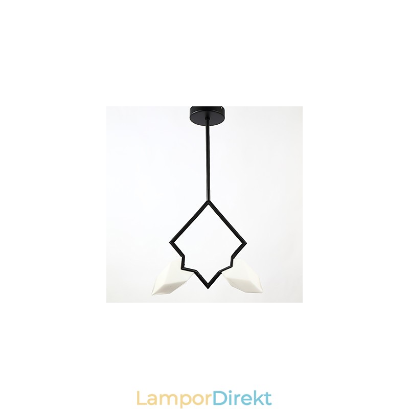2 Ljus Post Modern Metall Med Glas Persika Ljuskrona Lampa Matsalen Dekorera Hängande Lampa