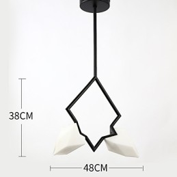 2 Ljus Post Modern Metall Med Glas Persika Ljuskrona Lampa Matsalen Dekorera Hängande Lampa