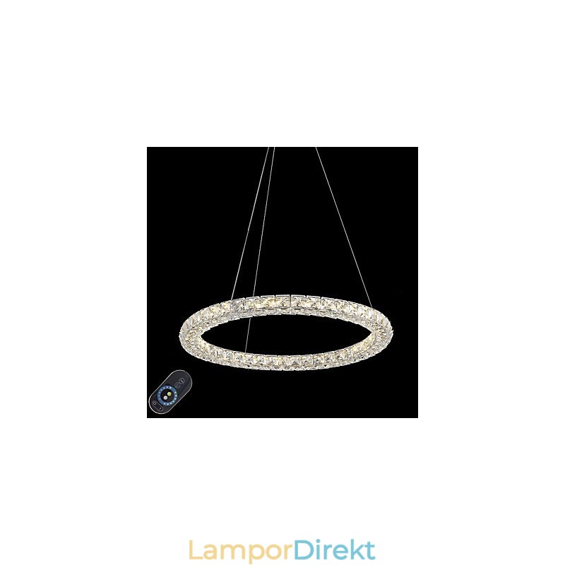 Modern Ring Kristall Tak Pendelljus Kristall Ljuskrona Ljus Inomhusbelysning Lampor Armaturer Dimbar Med Fjärrkontroll