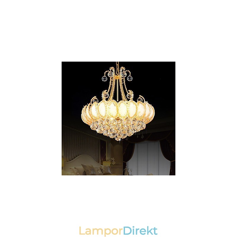 Modern Lyxkrona Kristall Pendelljus Diameter 50Cm Innehåller 8 Lampor