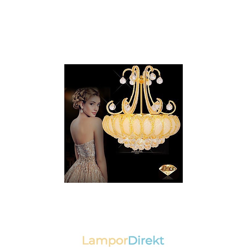 Modern Lyxkrona Kristall Pendelljus Diameter 50Cm Innehåller 8 Lampor