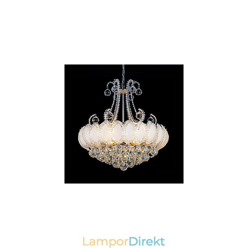 Modern Lyxkrona Kristall Pendelljus Diameter 50Cm Innehåller 8 Lampor