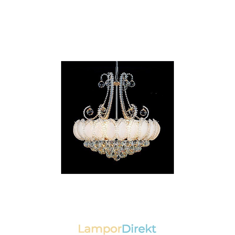 Modern Lyxkrona Kristall Pendelljus Diameter 50Cm Innehåller 8 Lampor
