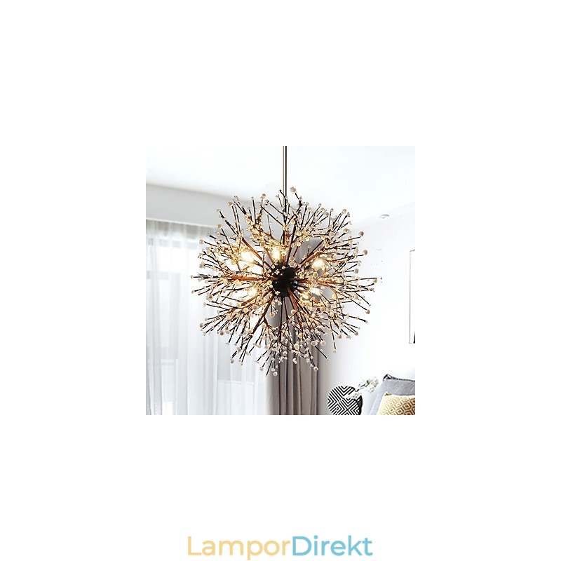 Modern Ljuskrona Fyrverkeri Vintage Smidesjärn Med 8 Lampor Chandelier Island Pendelbelysning Taklampa