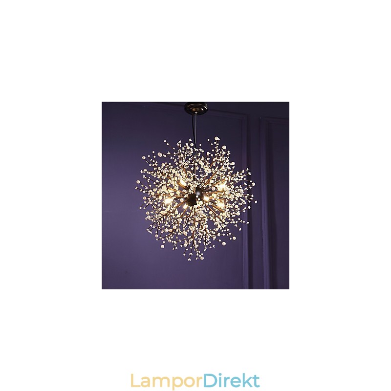 Modern Ljuskrona Fyrverkeri Vintage Smidesjärn Med 8 Lampor Chandelier Island Pendelbelysning Taklampa
