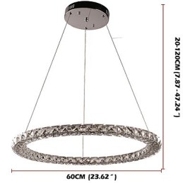 Modern Ring Kristall Pendellampa Kristallkrona Taklampa Inomhuslampor Armaturer Dimbar Med Fjärrkontroll