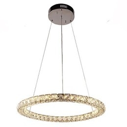 Modern Ring Kristall Pendellampa Kristallkrona Taklampa Inomhuslampor Armaturer Dimbar Med Fjärrkontroll