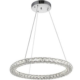 Modern Ring Kristall Pendellampa Kristallkrona Taklampa Inomhuslampor Armaturer Dimbar Med Fjärrkontroll
