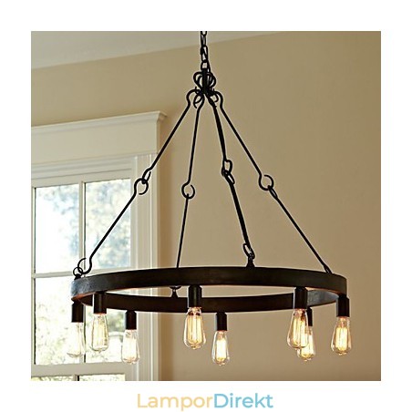 Pendellampa I Retrostil Med 8 Lampor