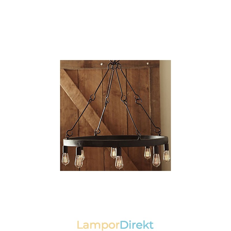 Pendellampa I Retrostil Med 8 Lampor