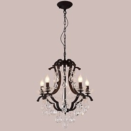 Ljus Kristallkrona Modern Samtida Traditionell Klassisk Rustik Lodge Vintage Retro Lykttrumma Lantmålning
