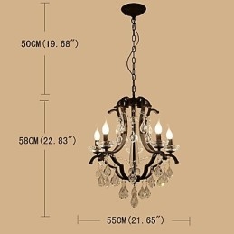 Ljus Kristallkrona Modern Samtida Traditionell Klassisk Rustik Lodge Vintage Retro Lykttrumma Lantmålning