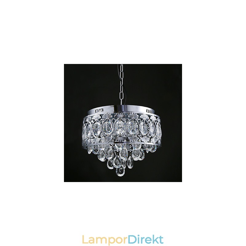 Elegant Modern Transparent Kristallkrona Med 4 Lampor