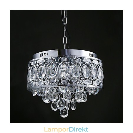 Elegant Modern Transparent Kristallkrona Med 4 Lampor Elegant Modern Transparent Kristallkrona Med 4 Lampor