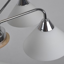 Modern Och Modern Country Galvaniserad Funktion För Träbambu Ljuskrona