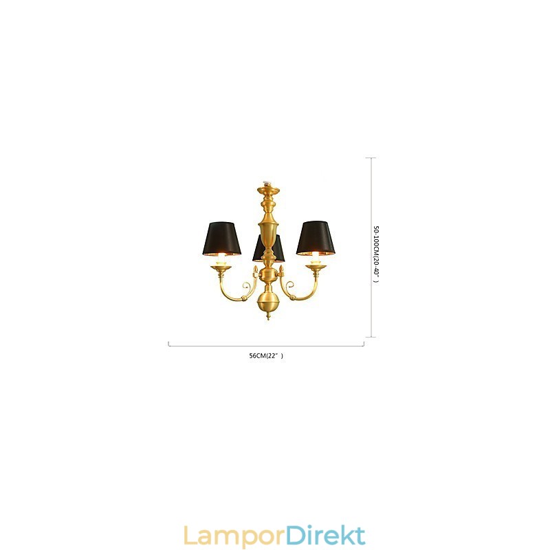 Ljuskrona Traditionell Klassisk Country Mässing Funktion För Mini Style Metal 3 Lampor