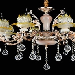 Modern Och Modern Traditionell Klassisk Zinklegeringsfunktion För Kristall I Mini-Stil Metall Taklampa