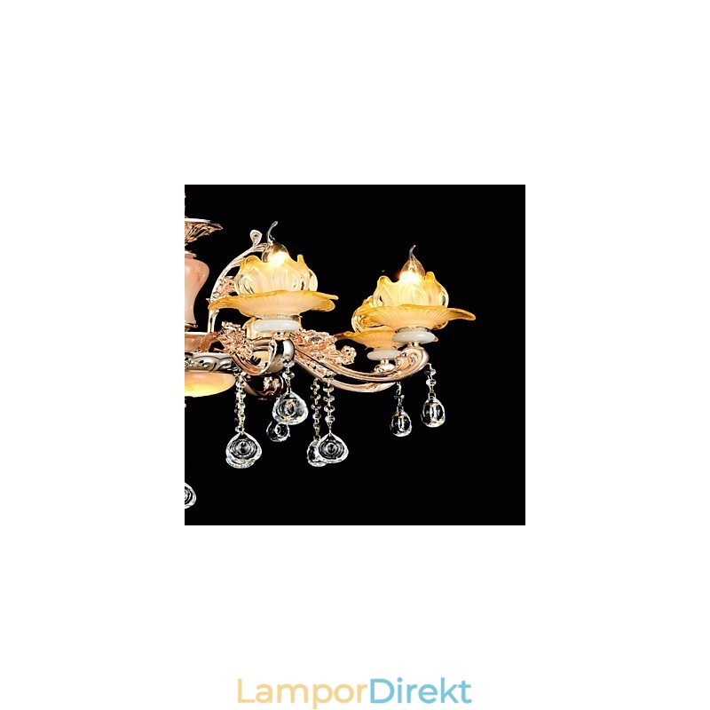 Modern Och Modern Traditionell Klassisk Zinklegeringsfunktion För Kristall I Mini-Stil Metall Taklampa